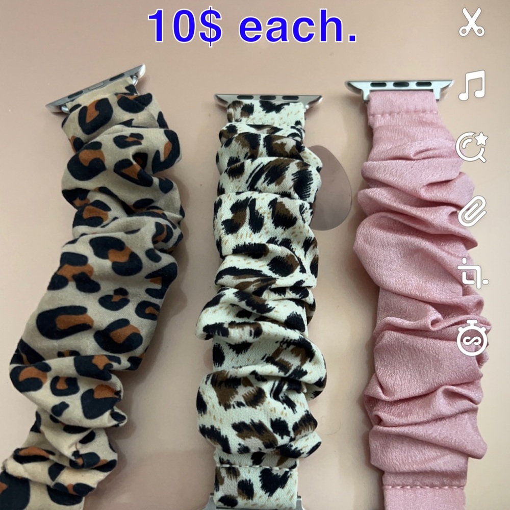 Scrunchy Apple Watch bands, super cute and comfy.